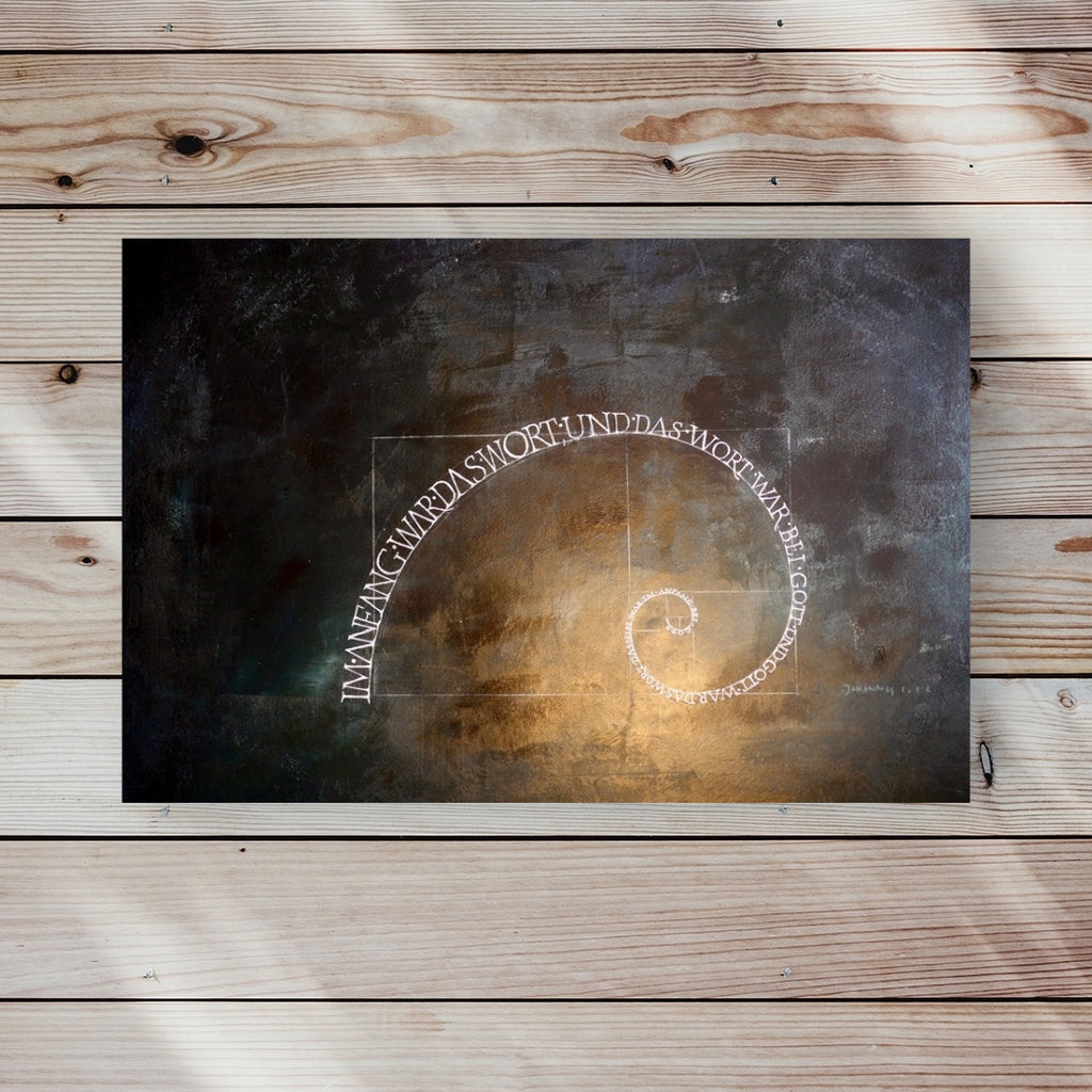 Wandbild christlich, 48×32cm, "Im Anfang war das Wort", Fine art Print, Goldener Schnitt, moderne christliche Kunst, christliche Poster, christliche Bilder groß edel