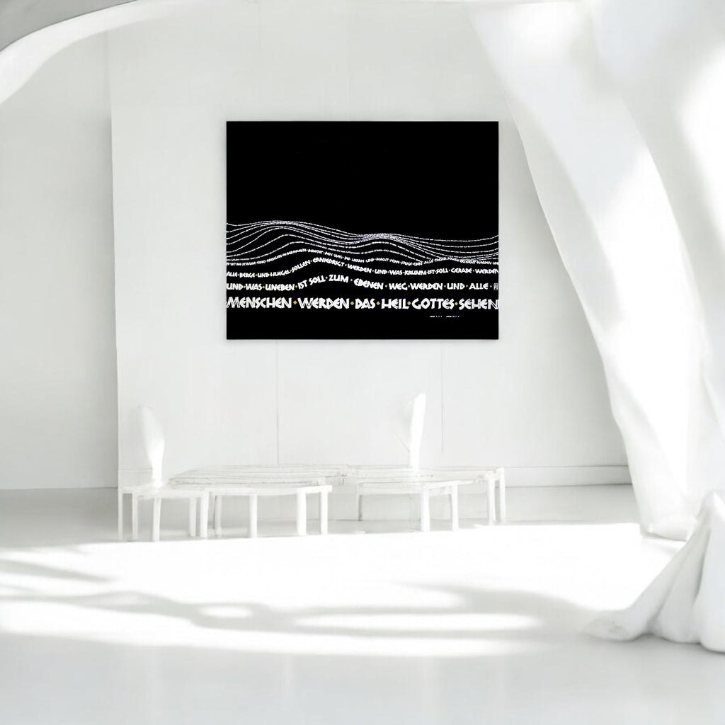 Wandbild christlich, 40x32 cm,  "Alle Berge und Hügel ... ", Kalligrafie, Fine Art Print, Bibelvers, christliche Kunst, Geschenke christlich