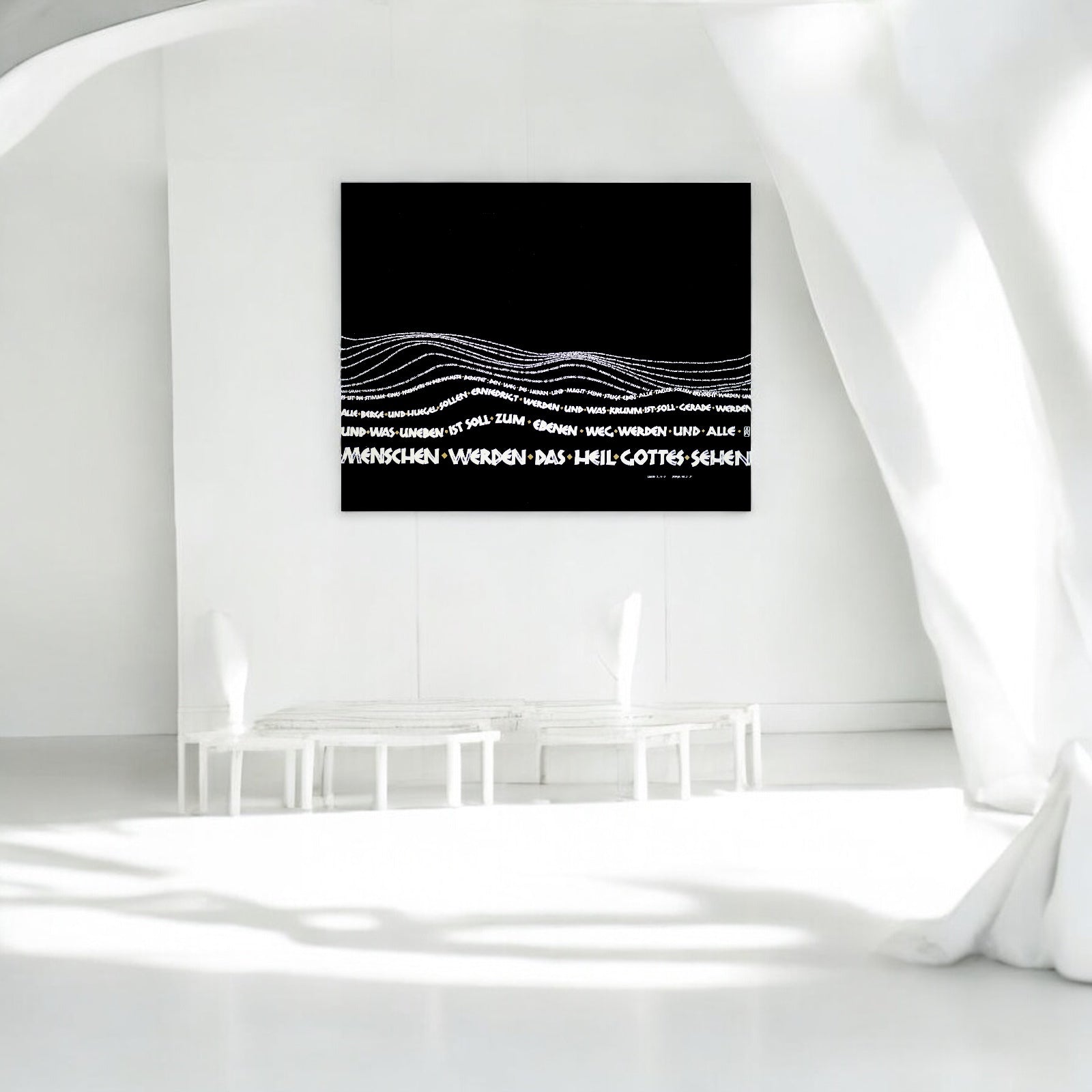 Wandbild christlich, 40x32 cm,  "Alle Berge und Hügel ... ", Kalligrafie, Fine Art Print, Bibelvers, christliche Kunst, Geschenke christlich
